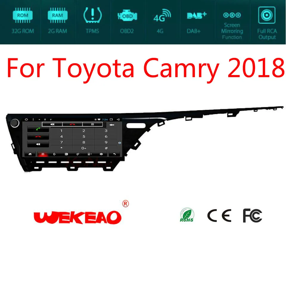 Wekeao 12 3 &quotавтомобиль мультимедиа радио плеер для Toyota Camry с gps навигации Системы