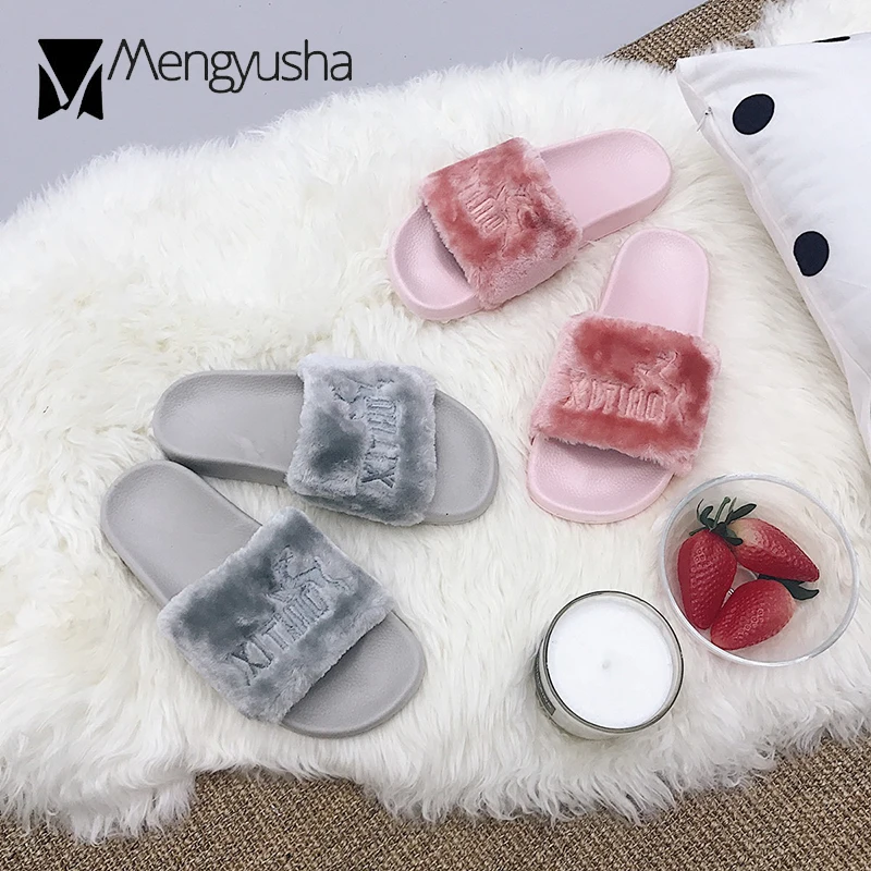 Женские меховые сандалии мягкие босоножки с вышивкой европейские Известные