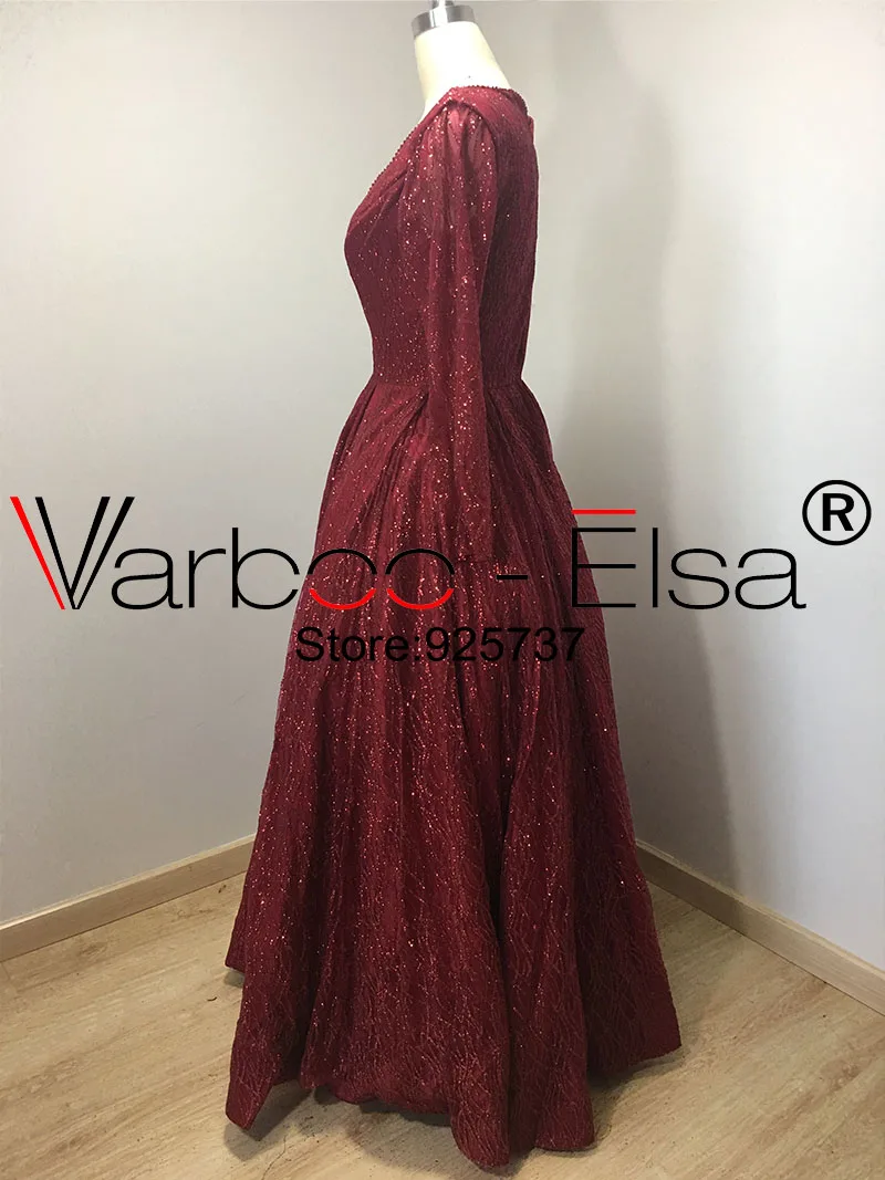 Женское вечернее платье с блестками VARBOO_ELSA длинное трапеция v образным вырезом