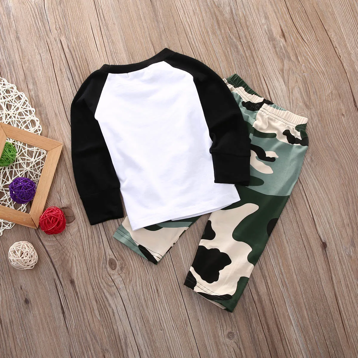 2pcs Set 2018 Newborn Infant Baby Boy Clothes Girls Patchwork T-shirt My Best Friend Tops+Camouflage Legging Outfits | Детская одежда и