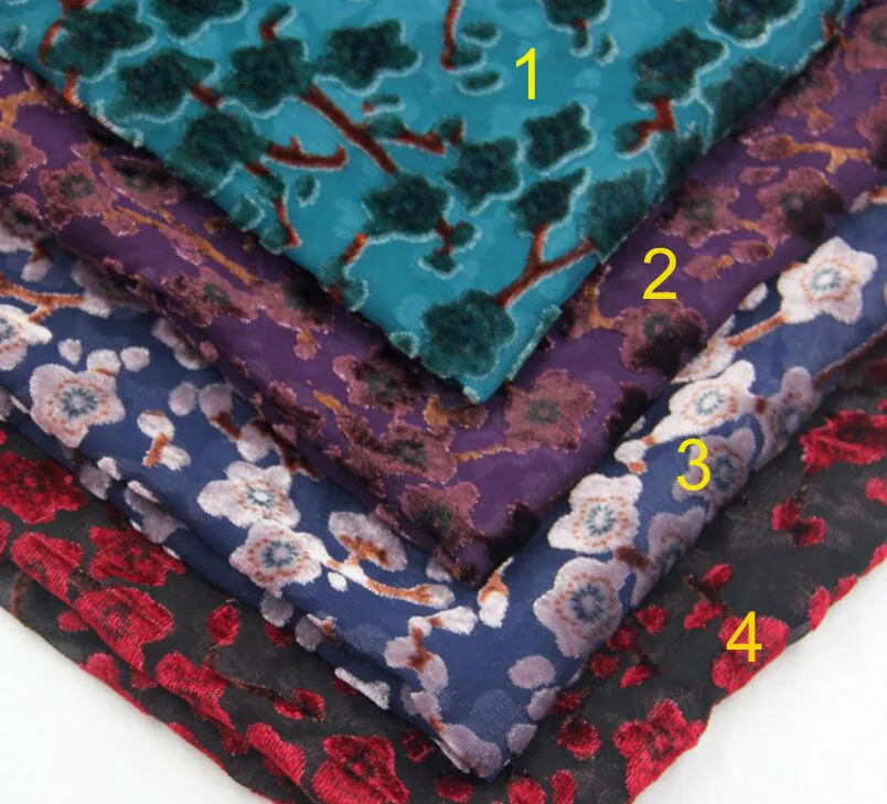 Флокированная Ткань cheongsam 115 см ширина цветок вышитая ткань свадебное платье украшение материал ткань