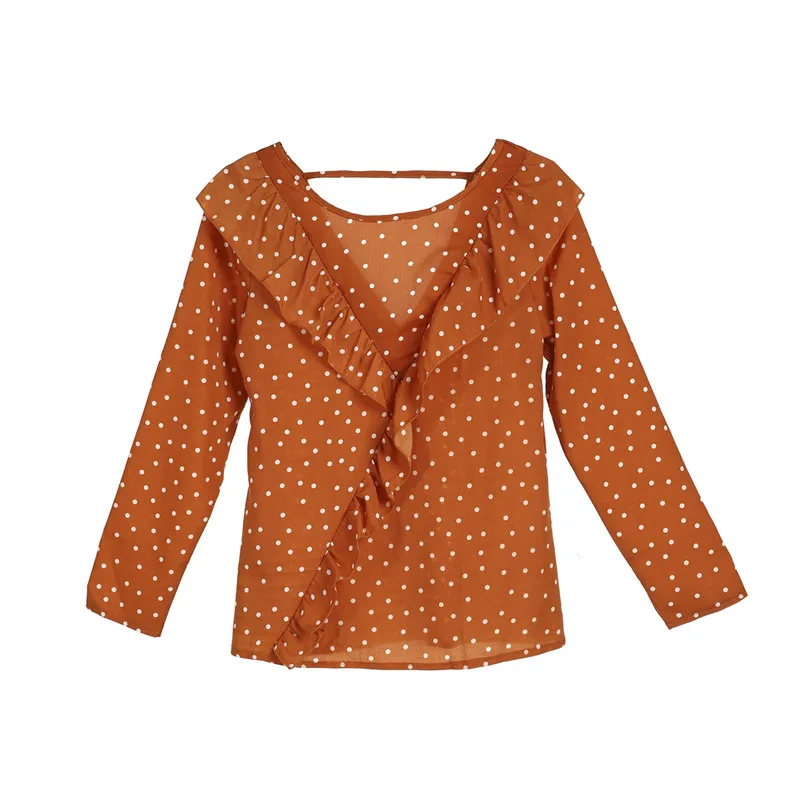 В наличии женские топы в горошек с v-образным вырезом сзади женская летняя