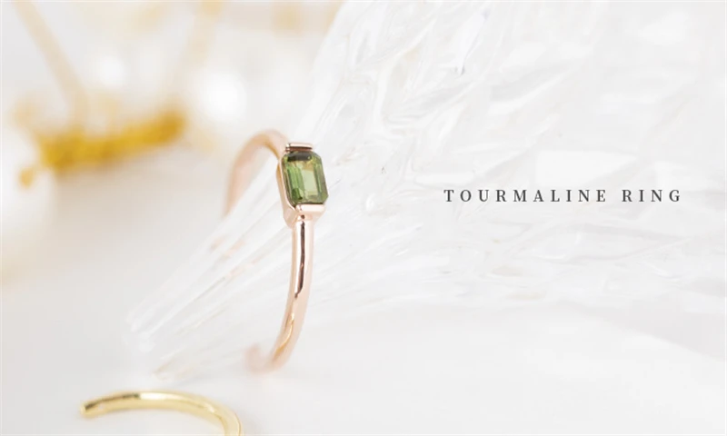 Close To Me Wholesale Real S925 Sterling Silver Natural Tourmaline Handmade Fine Jewelry Ring Cute Rings for Women'Gift