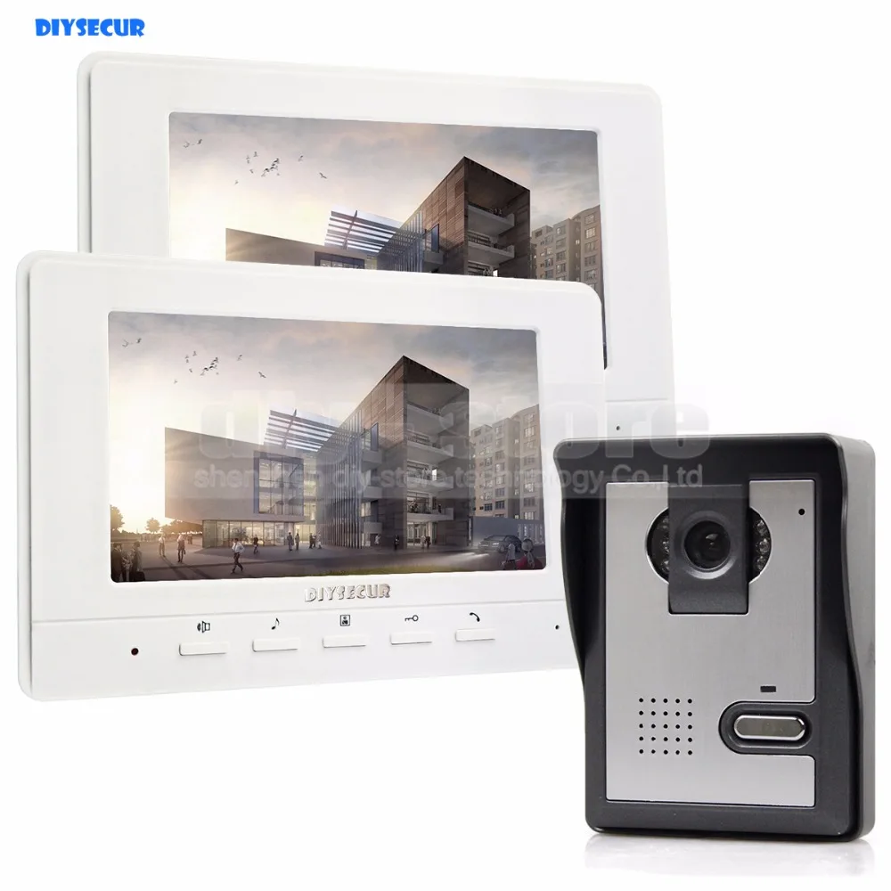 Видеодомофон DIYSECUR 7 дюймов 1 камера 2 монитора|2 monitors|intercom video door phonevideo phone |