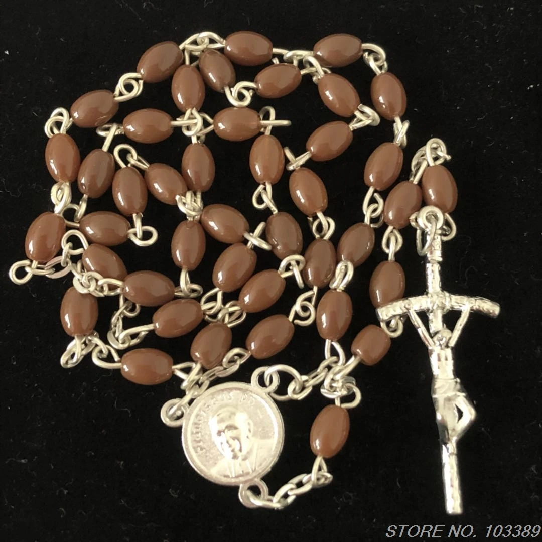 Четки из коричневых стеклянных бусин 6 х 4 мм | Ожерелья