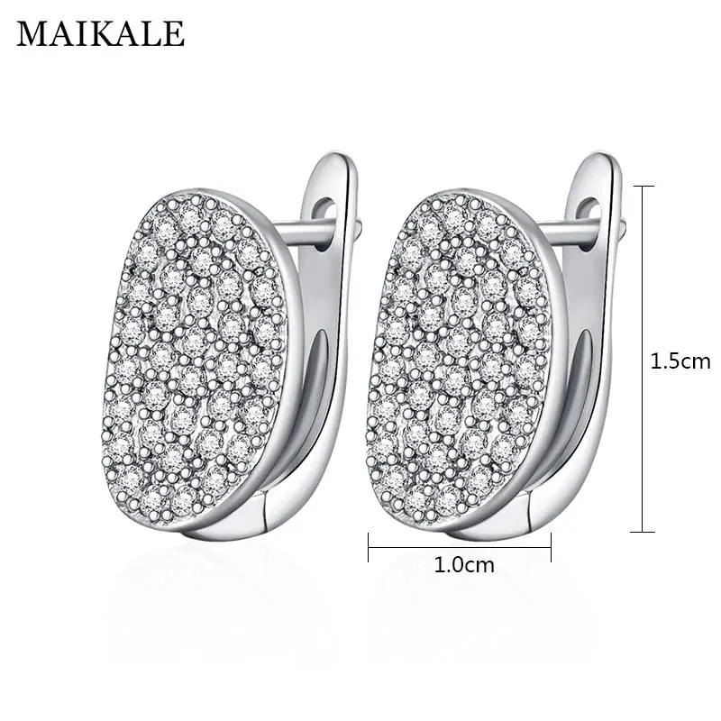 MAIKALE, круглые серьги, покрытые золотом, серебром, белым, высокое качество, кубический цирконий, новые простые корейские серьги для женщин, подарок другу