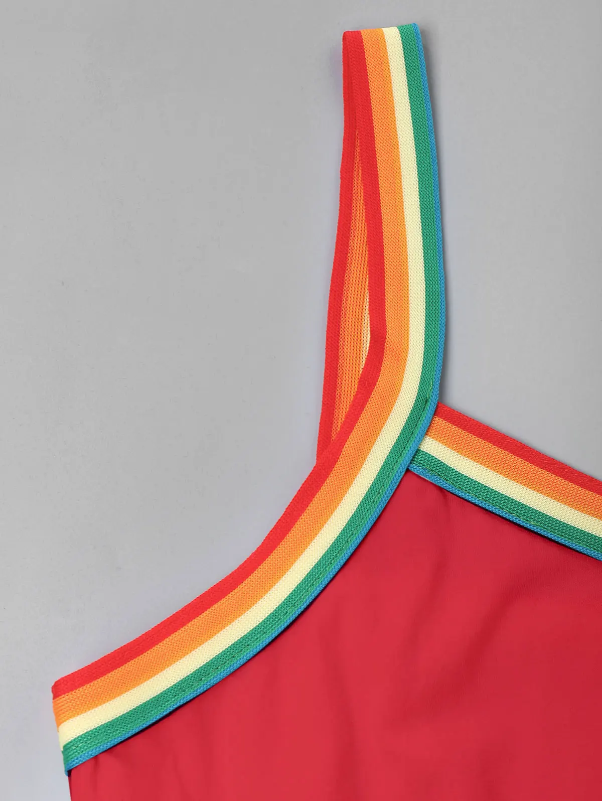 ZAFUL Радужная Отделка Drawstring Ками Romper Без Рукавов Тонкий Ремень Женщины Этнические Костюмы для Игр Уличная Одежда Повседневная Спортивная Одежда