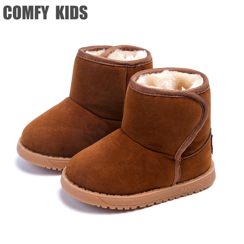 Winter Warm Boys Girls Snow Boots Shoes Fashion Flat With Plush Child Kids 13-15 CM Baby Toddler | Детская одежда и обувь