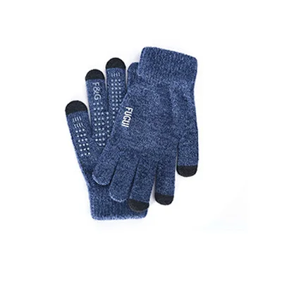 Men Blue Горячая Распродажа зимние уличные спортивные перчатки для бега теплые перчатки с сенсорным экраном для тренажерного зала и фитнеса для мужчин и женщин вязаные волшебные перчатки - Цвет: Men Blue