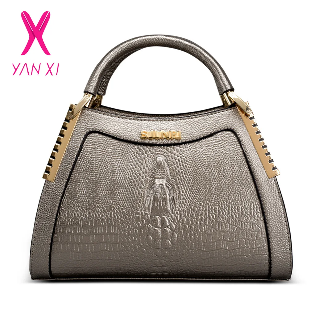 YANXI модная сумка из кожи аллигатора женская мессенджер через плечо с