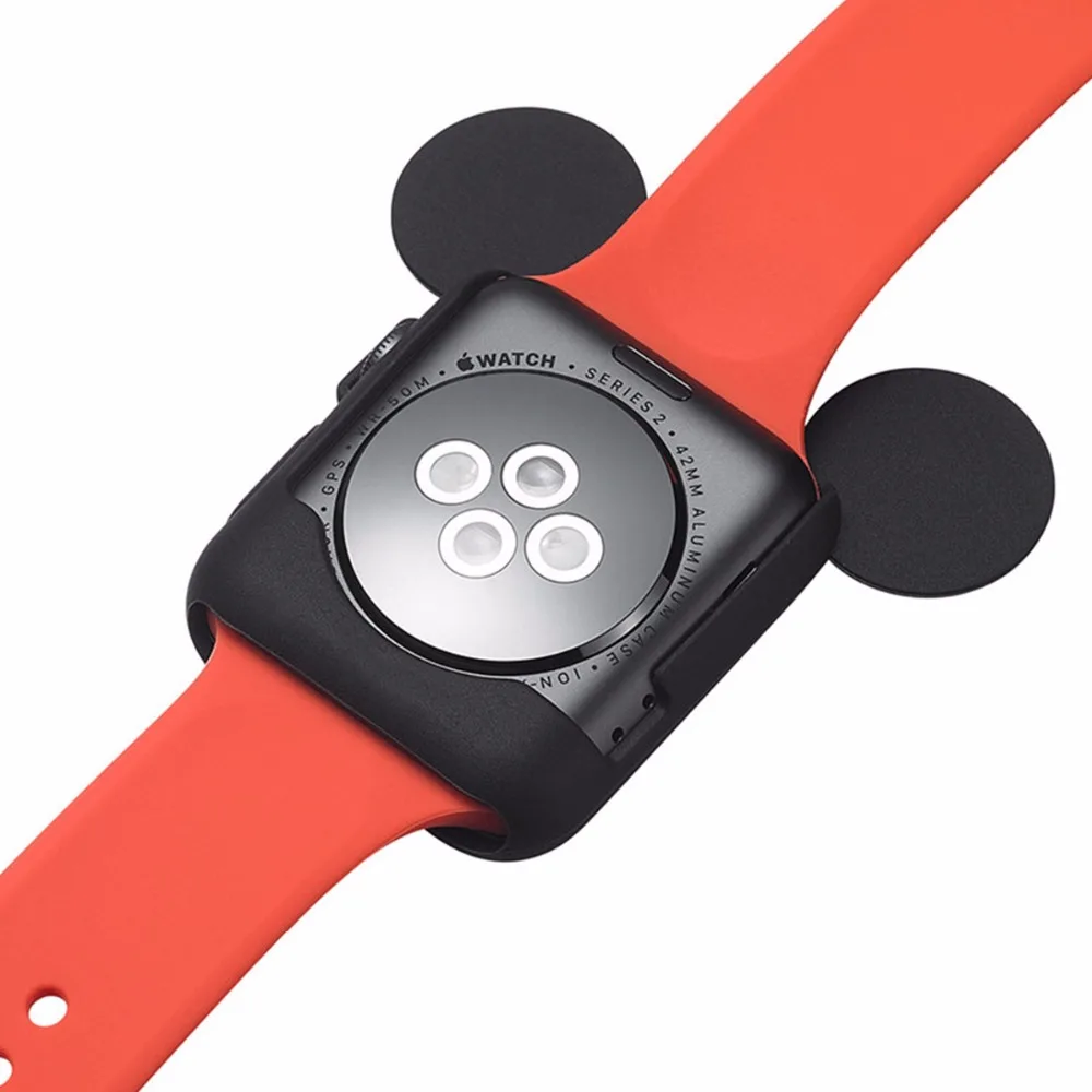 Чехол + ремешок для Apple Watch Band 42 мм 38 iwatch 4 band 44 40 силиконовый браслет с мультяшными