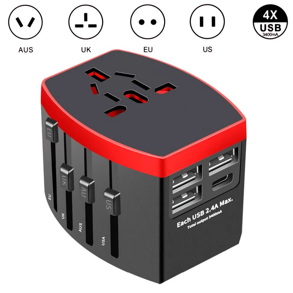 Fanshu дорожный адаптер Международный сетевой шнур usb разъем универсальный все в одном мульти зарядное устройство США Великобритания Европа AU конвертер