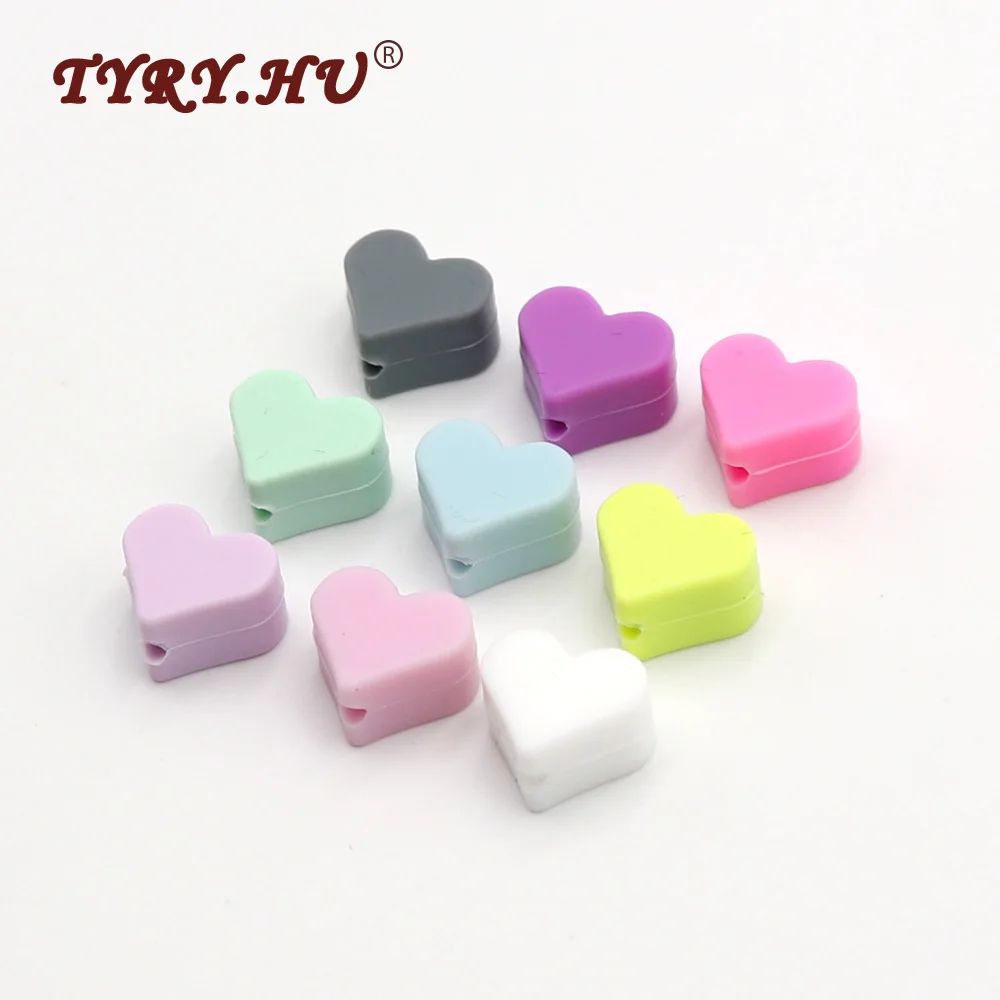 Силиконовые шарики в форме сердца TYRY.HU 50 шт. без БФА пищевые для детей 4-36 месяцев