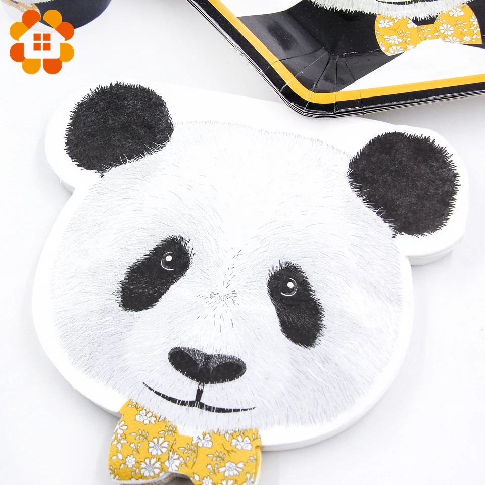 Милые одноразовые бумажные салфетки серии Panda вечерние для свадеб дней рождения