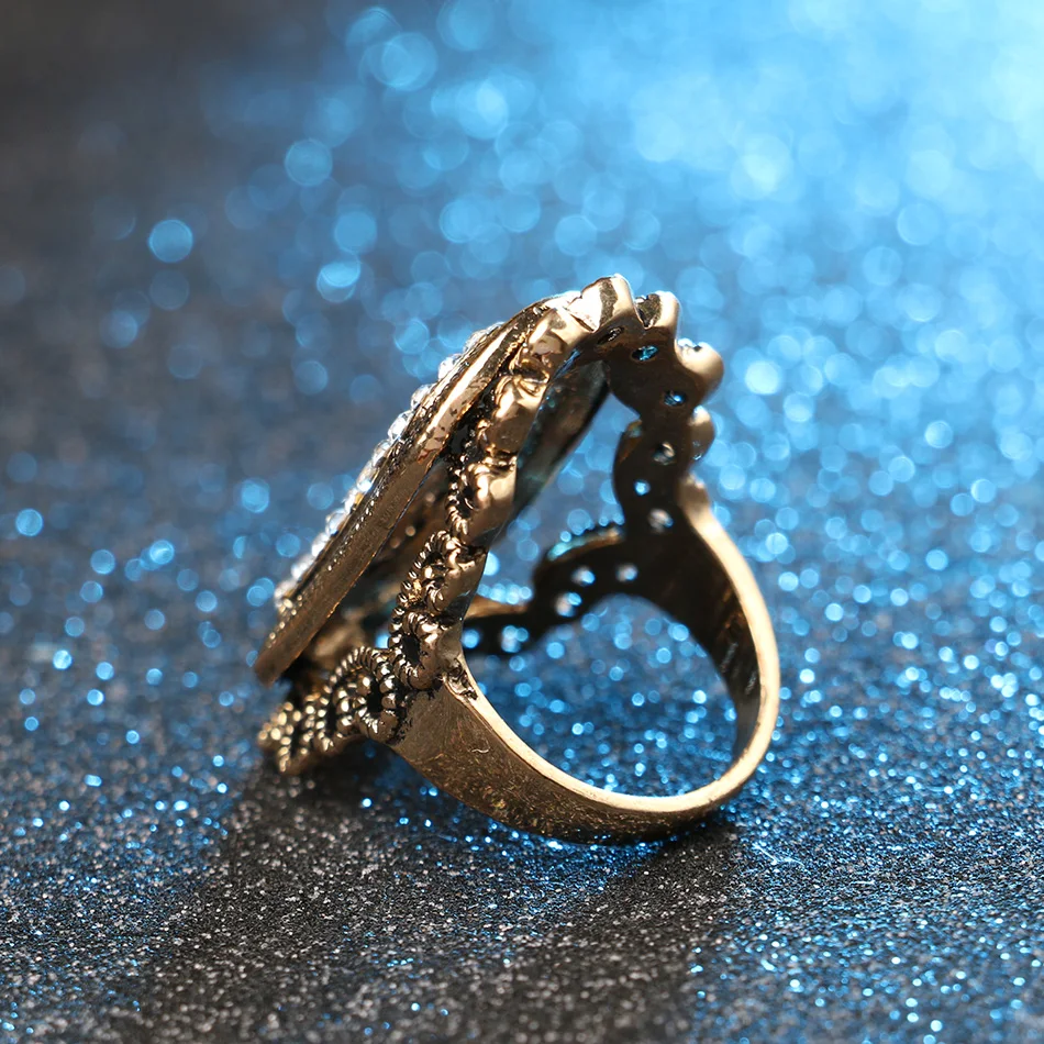 Уникальные винтажные кольца с кристаллами для женщин наборы колец классическим