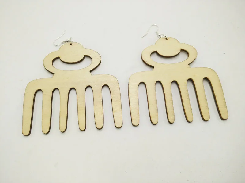 1 пара афро гребень модные популярные деревянные серьги для женщин K 038|wooden