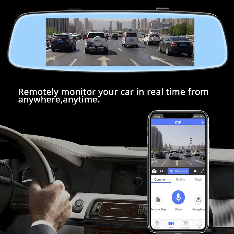 Camlive C06 зеркальный видеорегистратор 8 &quot3g dual cams HD1080P gps навигация bluetooth wifi Android 5 0