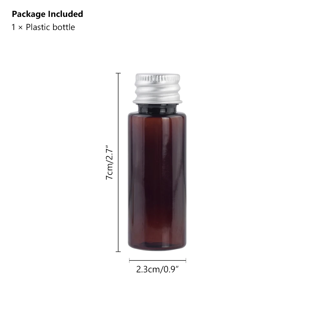 20ml Brown 20 мл, 50 мл, 100 мл, пустая банка, многофункциональный контейнер для макияжа, пластиковая прозрачная пустая бутылка для путешествий, экономия места+ алюминиевая крышка - Цвет: 20ml Brown