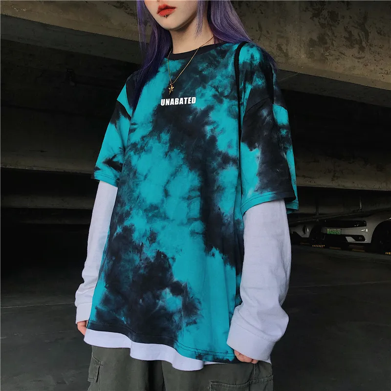 Ins, корейские топы, футболки, альбом, хип-хоп, с принтом, harajuku, рубашка, Tie dye, альбом, дропшиппинг, одежда, Винтаж, панк, Ulzzang, футболка, feminina