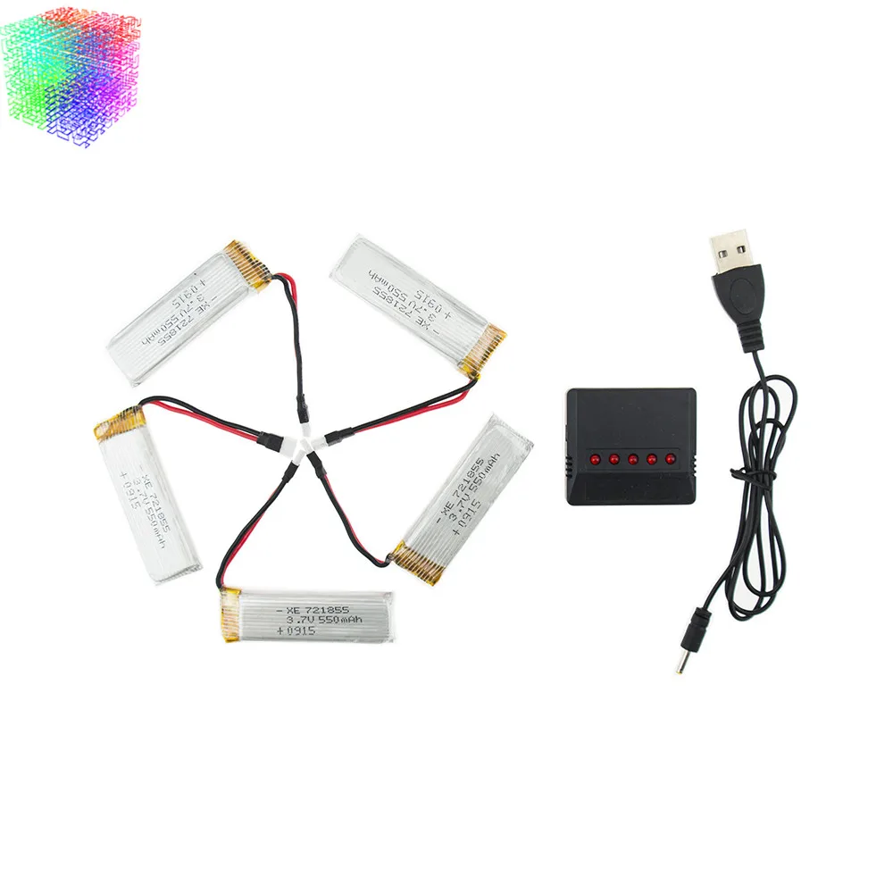 Lipo 3 7 v 550mah 5pcs батареи и зарядное устройство для Wltoys V977 V930 Rc вертолет Дрон запасные