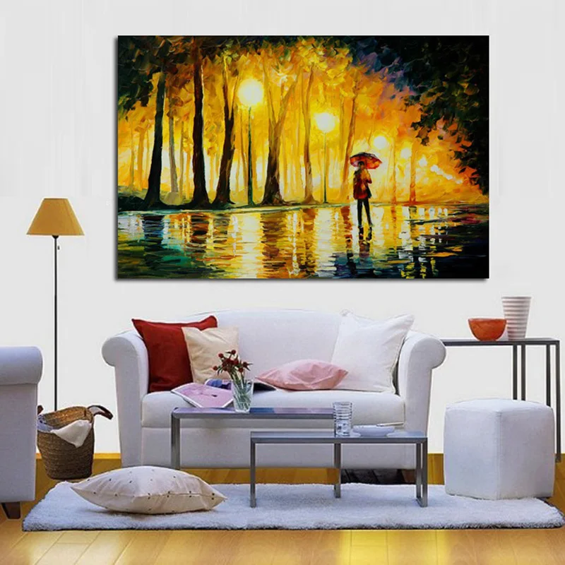 Бесплатная доставка абстрактная Милая Ночная Картина маслом на холсте пейзаж