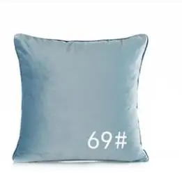 Синий 50x30/45x45/50x50/60x60 см однотонный Бархатный Чехол для подушки, чехол для подушки, плюшевый чехол для подушки, чехол для поясницы, чехол для подушки - Цвет: Синий