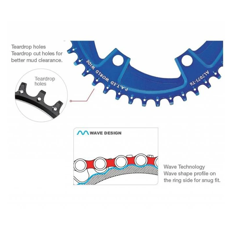 

FOURIERS CR-DX007 MTB Mountain Bike Bicycle BCD 104mm 34/36T Oval Chainwheel Crankset Parts