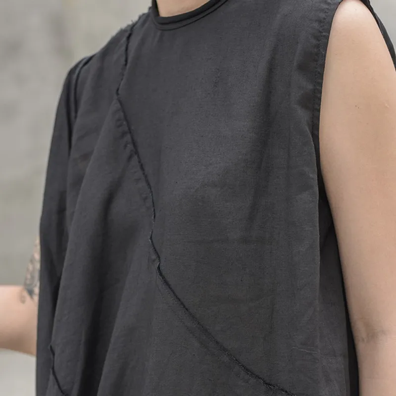 CHICEVER Летняя Повседневная Лоскутная гофрированная свободная Черная Женская