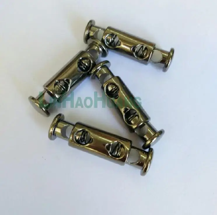 

DIY 30pcs/lot Black nickle metal alloy stoppers toggle cord locks Drawstring lock one holes for 4.5mm cord gun metal 2016031407