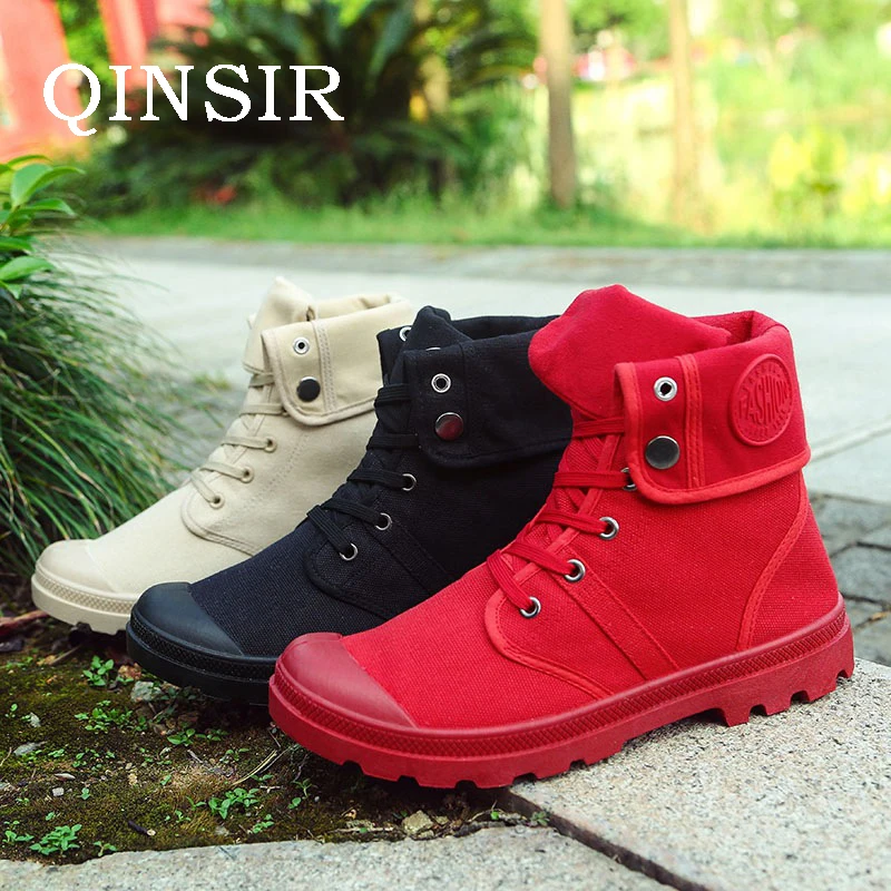 

Autumn winter non-slip breathable middle canvas Boot Paladin Shoes mens outdoor casual shoes fashion hot wild boots High Quality