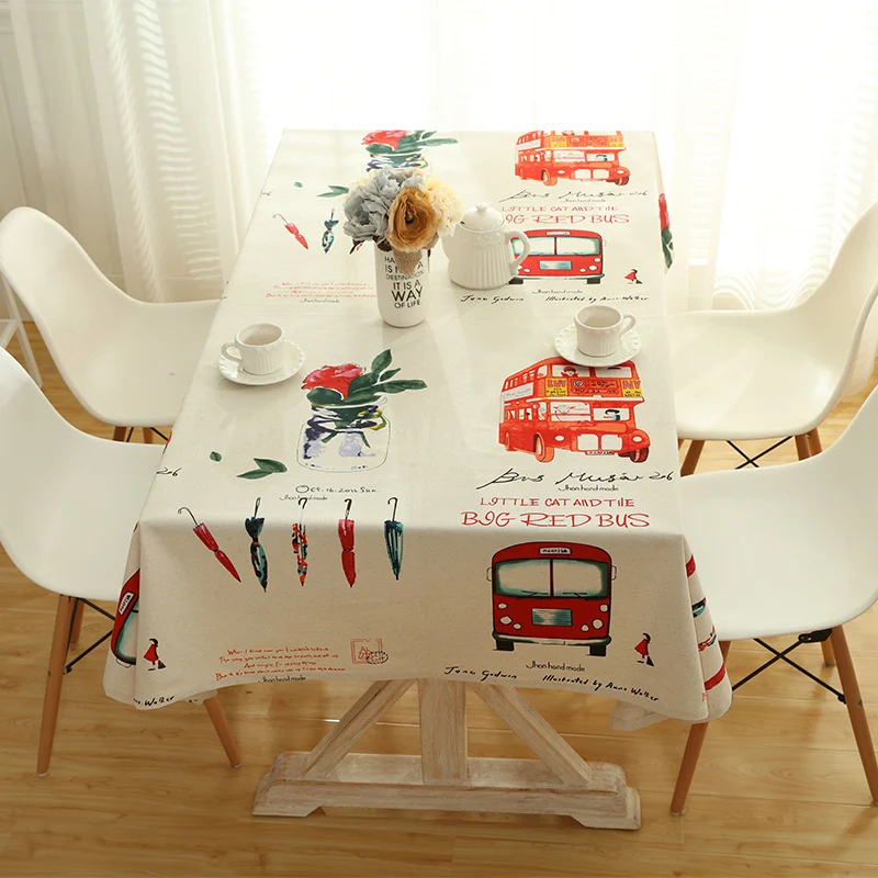 Мультяшные скатерти из хлопка и льна маленькая свежая пасторальная скатерть для