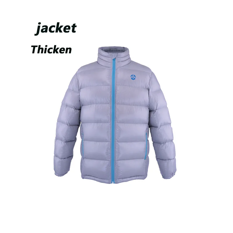 gray thicken jacket AEGISMAX, для взрослых, унисекс, для спорта на открытом воздухе, пуховые штаны, сверхлегкие, заполняющие 95% белый гусиный пух, сохраняющие тепло, водонепроницаемые, для кемпинга, зимние брюки - Цвет: gray thicken jacket