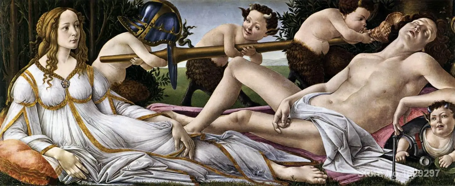Картина маслом для детской комнаты Venus и Mars от Sandro Botticelli ручная роспись высокое