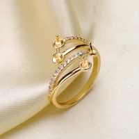 wholesale freshwater pearl silver plated ring mounting fashion style ring fitting accessory pearl crystal stone bead