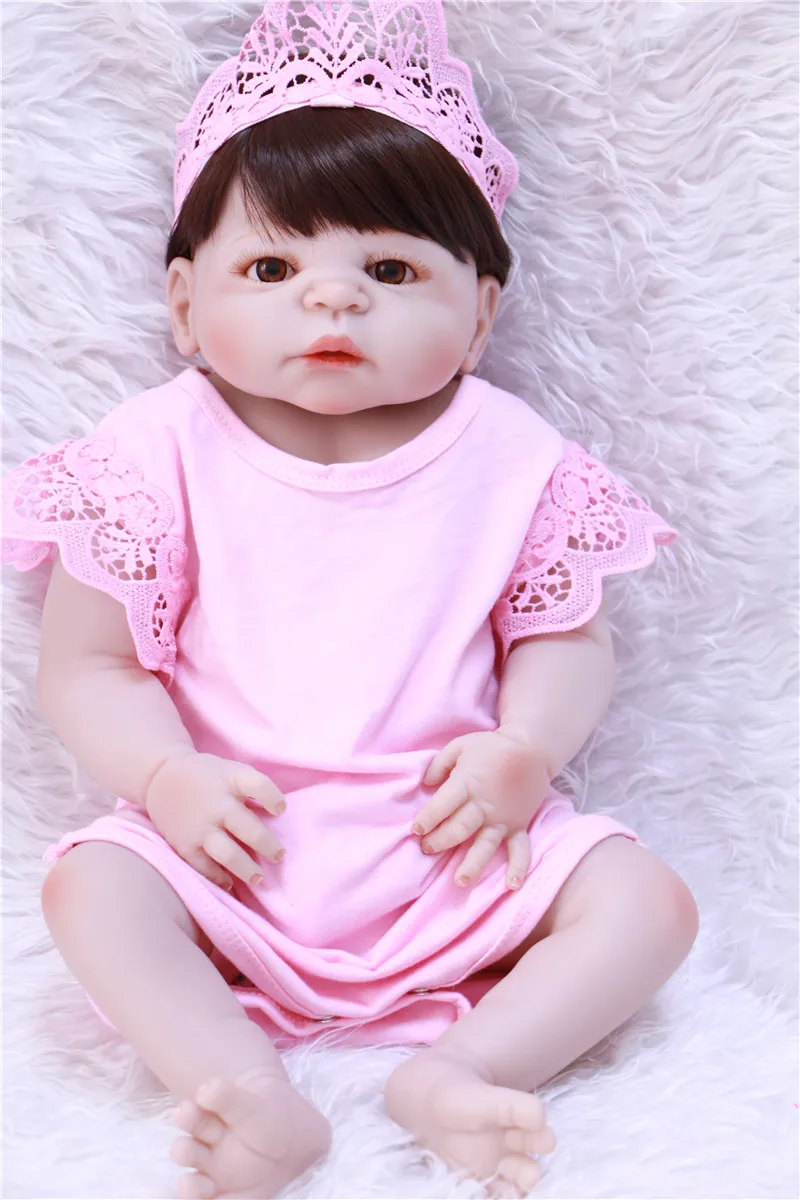 Силиконовые куклы Новорожденные полное покрытие 22 дюйма 55 см для новорожденных