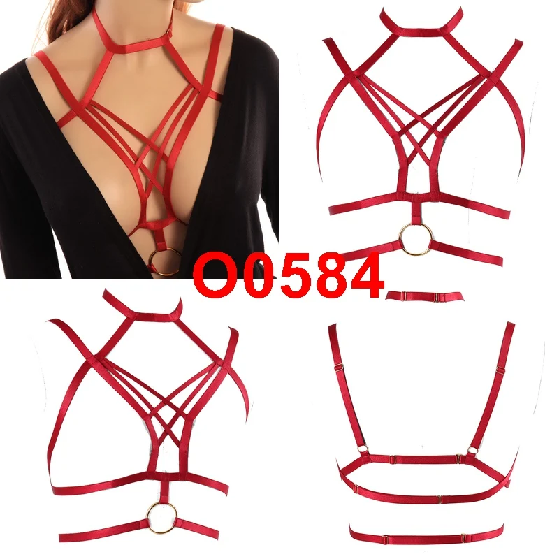 O0584 Кисточкой жгут бюстгальтер топ клетка Сексуальные Женщины Strappy Подвязки Пояс Связывание талии клетчатые чулки с подтяжками размера плюс Готический фестивальный рейв - Цвет: O0584