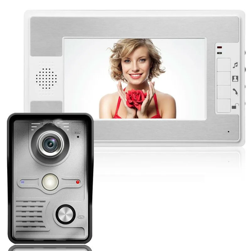 YobangSecurity 7 дюймов проводной видео домофон Системы домашней безопасности Камера видео домофоны 1-Камера 1-монитор Ночное видение
