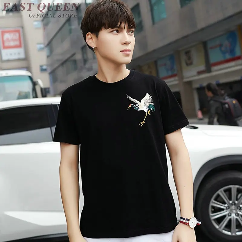 Мужская футболка с красным краном и вышивкой летняя 2019|Мужские футболки| |