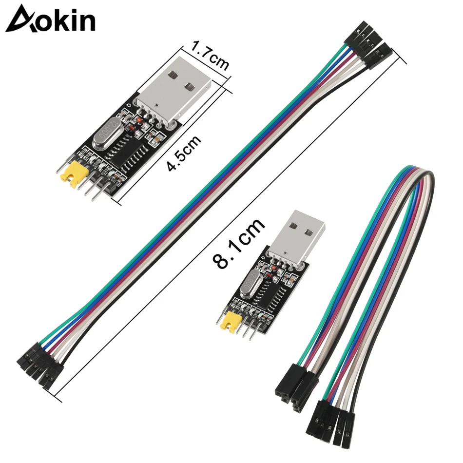 CP2102 USB 2 0 UART TTL 6-Pin модуль последовательного преобразователя с кабелями Поддержка