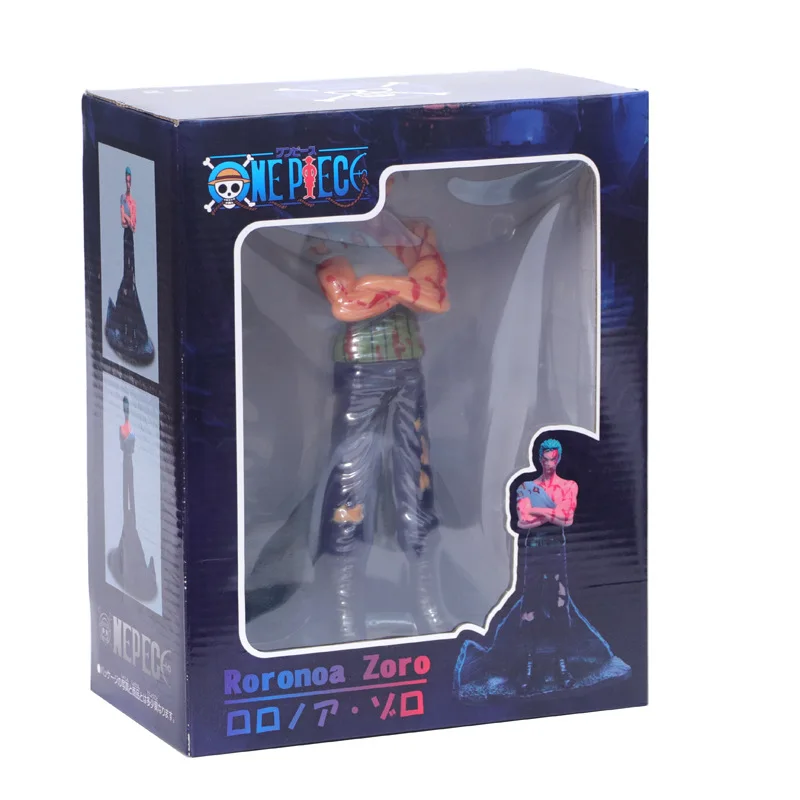 Аниме One Piece Roronoa Зоро с повреждением битвы крови Ver GK ПВХ Фигурка Статуя
