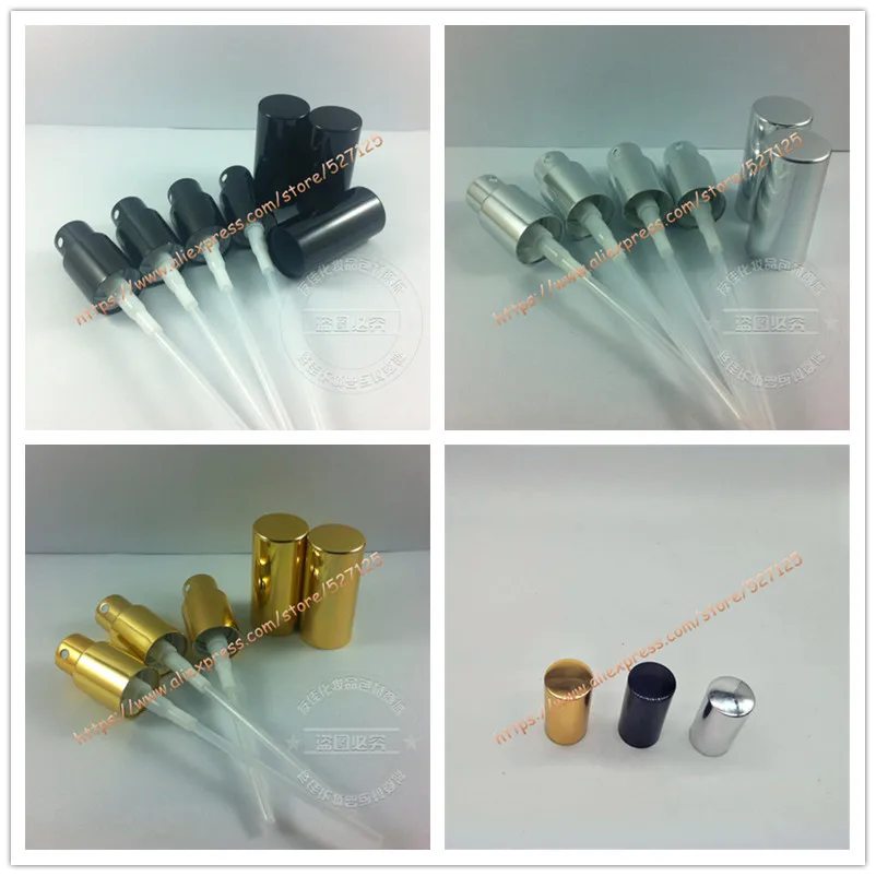 Блестящий черный/Золотой/Серебряный алюминиевый парфюмерный распылитель