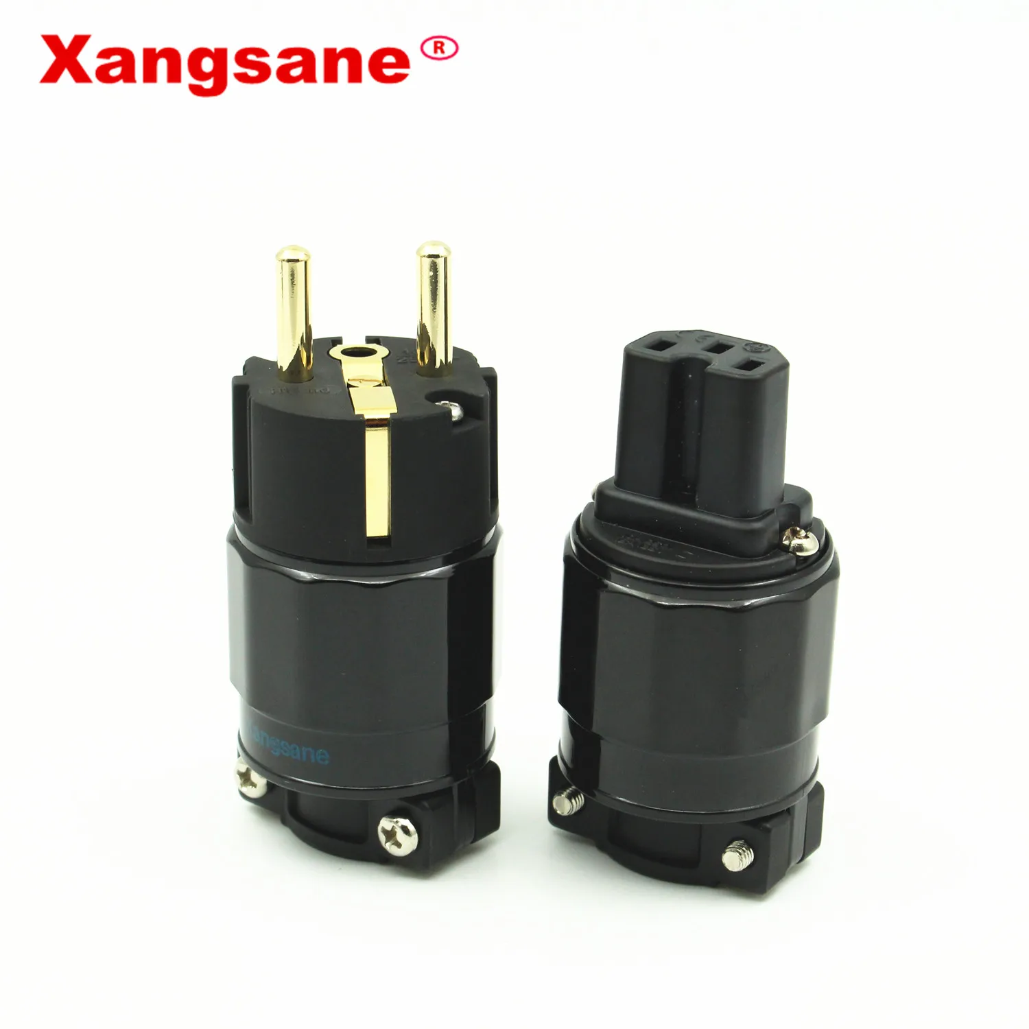 Xangsane Hi-Fi пара 24 K позолоченный разъем питания Версия ЕС разъем питания красная медь позолоченный разъем питания