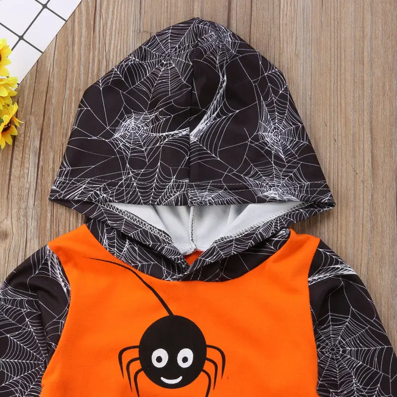 2018 Fashion Newborn Kids Baby Boys Spider Cotton Long Sleeves Hoodies Tops Pants Outfits Clothes Autumn Set |