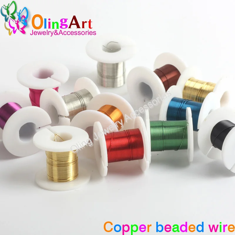 OlingArt 0 4 мм * 3yd 12 катушки/лот медное покрытие смешанный разноцветный бисер