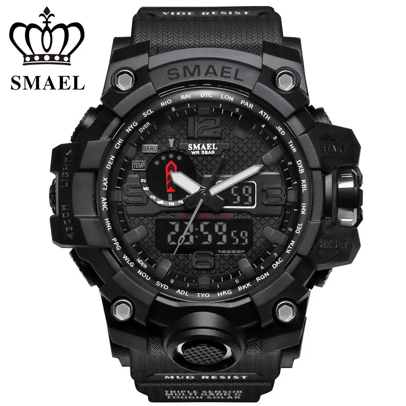 1545 black smael часы Для мужчин G Стиль Wateproof s шок спортивные Для мужчин S Часы Топ бренд класса люкс LED цифровые часы военная Униформа армии Наручные часы - Цвет: 1545 black