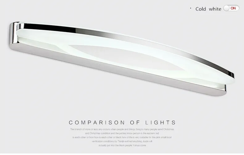 Современный светодиодный настенный светильник Wandlamp 39-100 см, 8 Вт-19 Вт, бра из нержавеющей стали, настенный светильник для ванной комнаты, зеркало, передний светильник, лампа для ванной комнаты