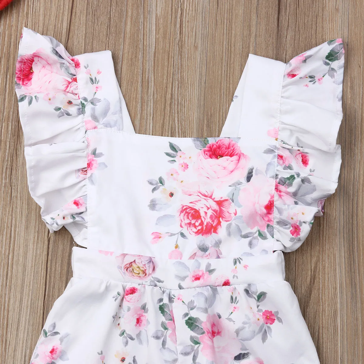 2019 Брендовые брюки с рукавами крылышками и цветочным принтом для маленьких