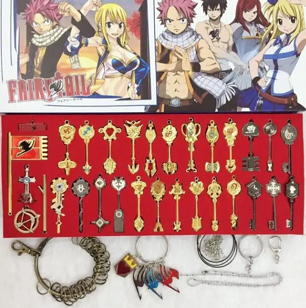 Новый стиль 35 шт./компл. Fairy Tail Lucy Косплэй брелок весы &amp Бесплатная розовый