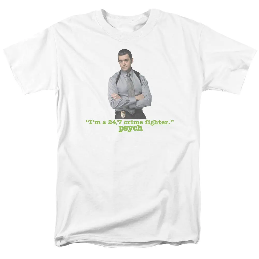 Psych ТВ шоу Carlton Lassiter I'm a 24/7 Crime Fighter взрослая футболка S 3XL|Мужские футболки| |