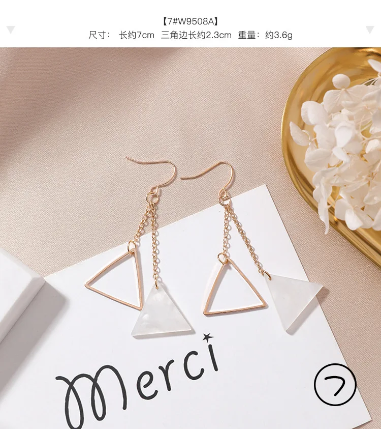 Модные Висячие Серьги разных стилей в Корейском стиле Длинные асимметричные